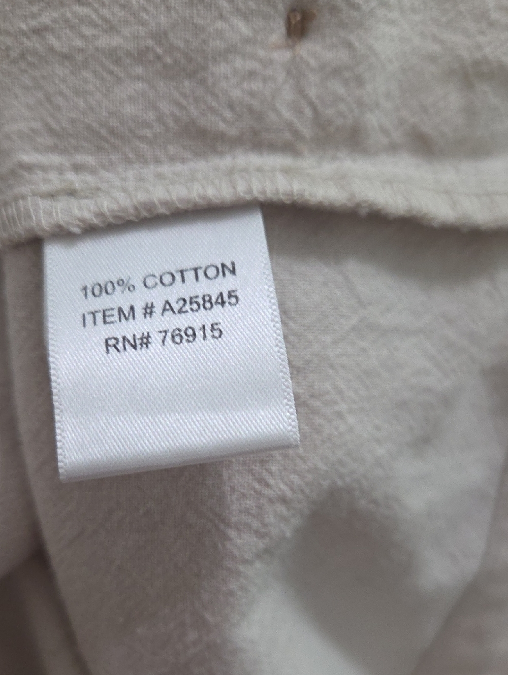 Appleseed's Short Sleeve Crewneck Top in Light Beige with Side Button Vents LP - Picture 5 of 6